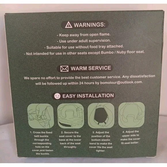 Bumbo Floor Seat Cover Green Forest Animals Baby Safety Strap Ready Anti Slip - Picture 4 of 7